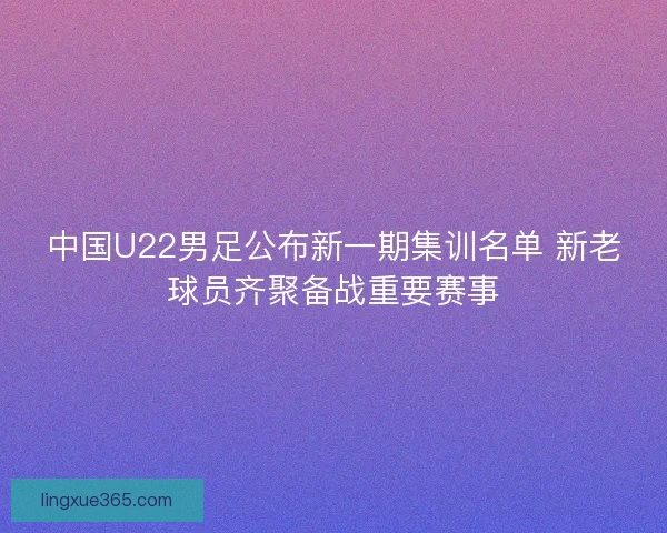 中国U22男足公布新一期集训名单 新老球员齐聚备战重要赛事